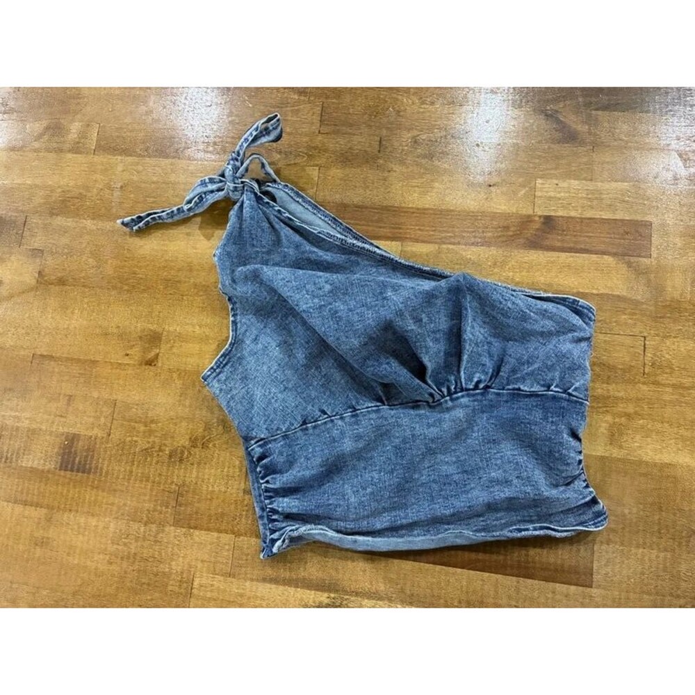 SHEIN One Shoulder Jean Top